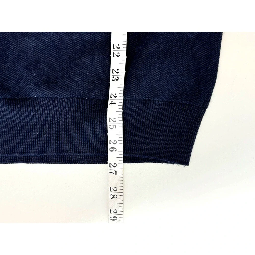 Polo By Ralph Lauren Sweater Pima Cotton Size  L 1/4‎ Zip Blue Preppy Old Money